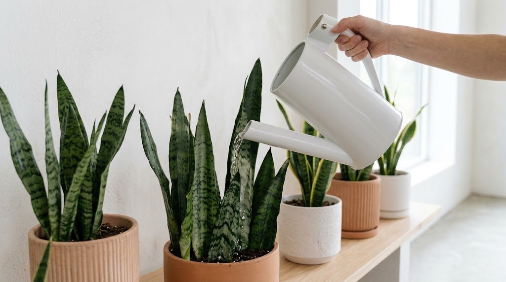 snake plant care ., watering indoor plants